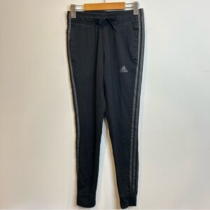 Adidas Women’s 3 Stripe Jogger Pants Black with Grey Stripes